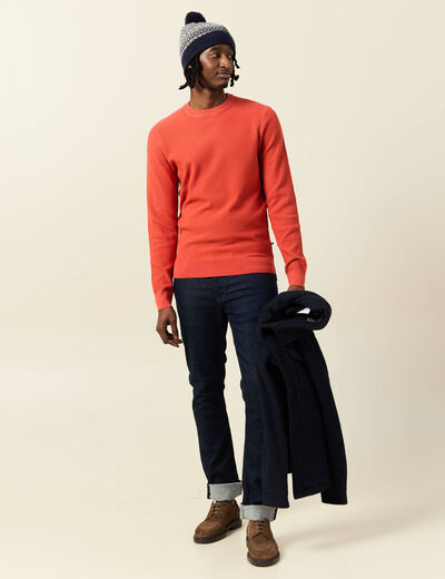 Pull éco-responsable orange homme