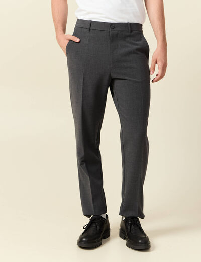 Pantalon droit longueur 32 gris fonc&eacute; homme