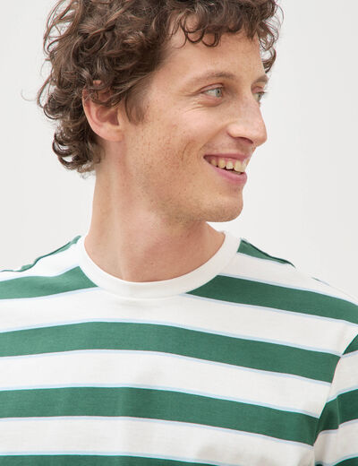 T-shirt ample en coton col rond ecru homme