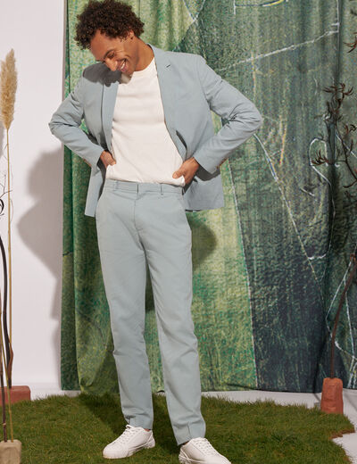 Pantalon chino straight bleu gris homme