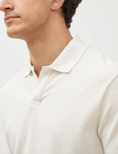 Polo manches courtes ecru homme