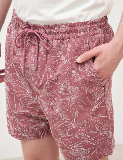 Maillot de bain avec broderie doubl&eacute; vieux rose homme