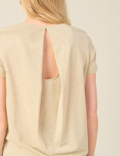 T-shirt manches courtes creme femme