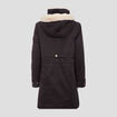Parka droite à capuche noir femme