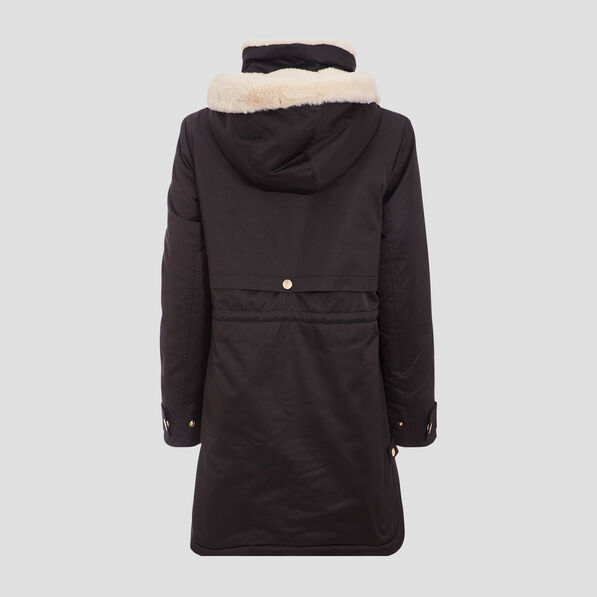 parka droite a capuche noir femme Parka droite à capuche noir femme