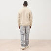 Veste droite sherpa col montant sable homme