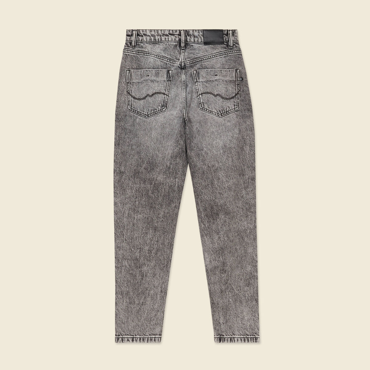 Jeans mom 7/8ème denim snow gris femme