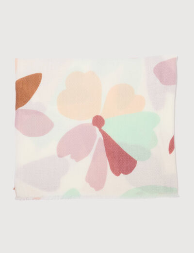 Plaid en voile print&eacute; multicolore femme