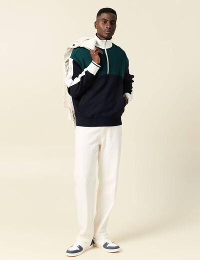 Sweat manches longues bleu marine homme