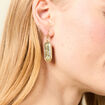 Boucles d'oreilles pendantes vert kaki femme