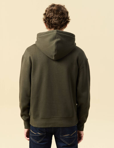 Sweat effet polaire manches longues vert kaki homme
