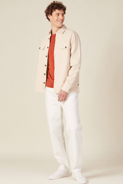Pull manches longues rouge clair homme