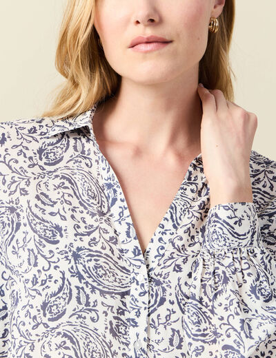 Blouse manches longues blanc femme