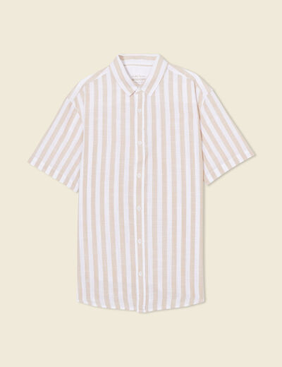 Chemise manches courtes beige homme