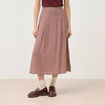 Jupe longue &eacute;vas&eacute;e fluide violet femme
