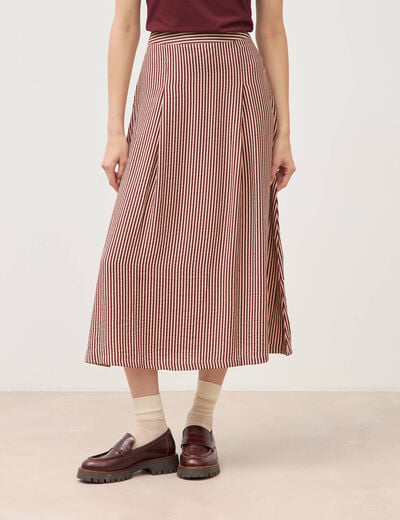 Jupe longue &eacute;vas&eacute;e fluide violet femme