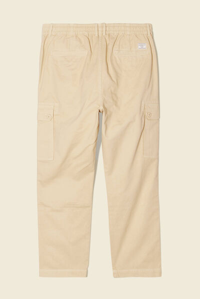 Pantalon cargo beige homme