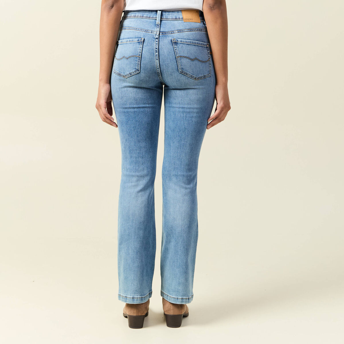 Jeans bootcut denim used femme