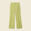 Pantalon large fluide vert olive femme