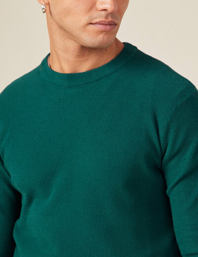 Pull éco-responsable vert canard homme