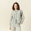 Veste oversize en jean bleu ciel femme