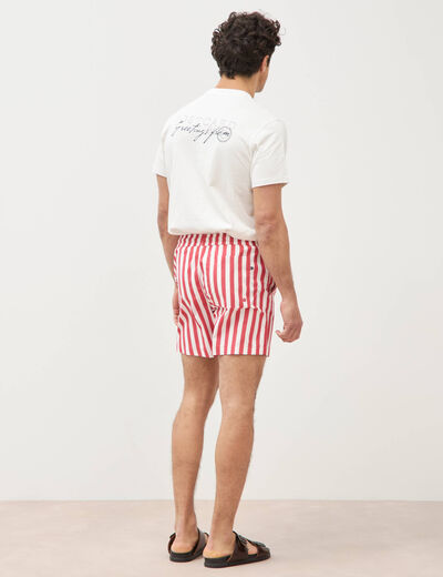 Short de bain rouge corail homme