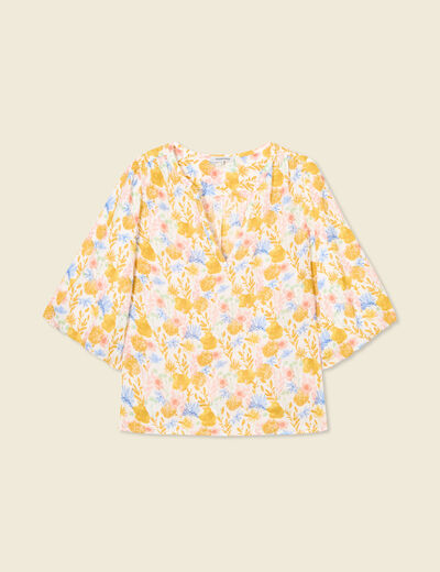 Blouse manches courtes multicolore femme