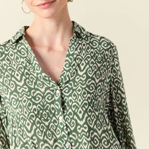 Blouse manches longues vert kaki femme