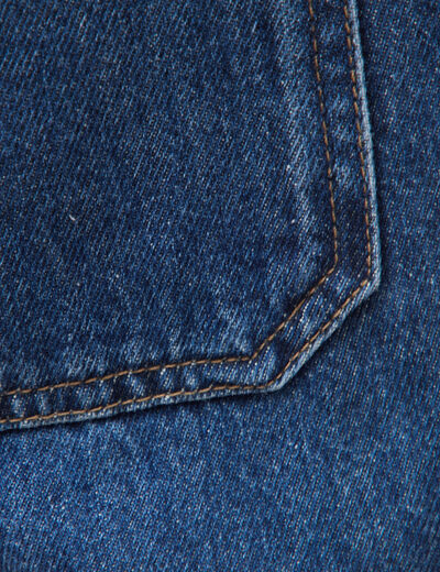 Jeans loose taille haute en coton denim used femme
