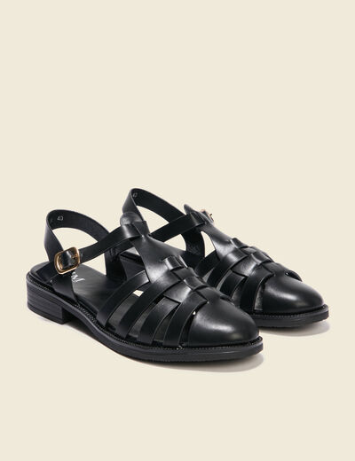 Sandales plates noir femme
