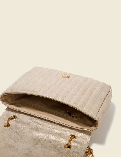 Sac bandouli&egrave;re avec doublure couleur or femme