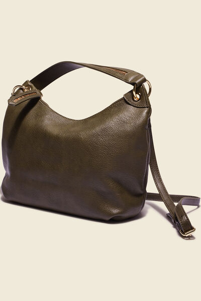 Sac porté-épaule arrondi taupe femme