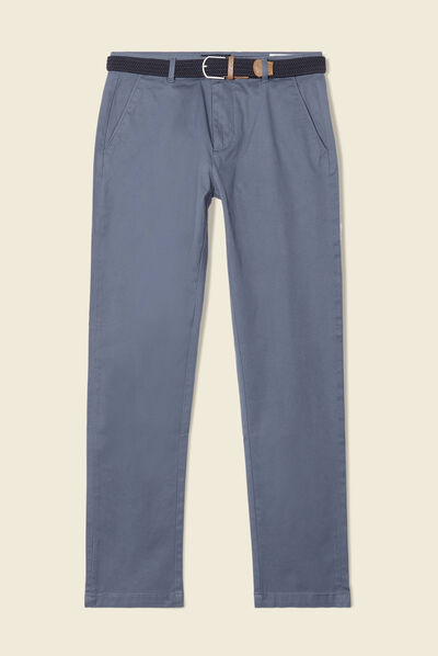 Pantalon chino straight bleu gris homme