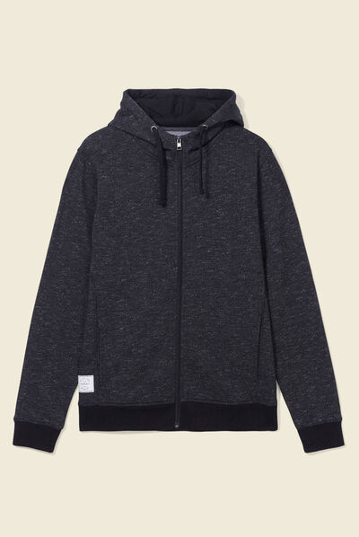 Gilet manches longues zippé noir homme
