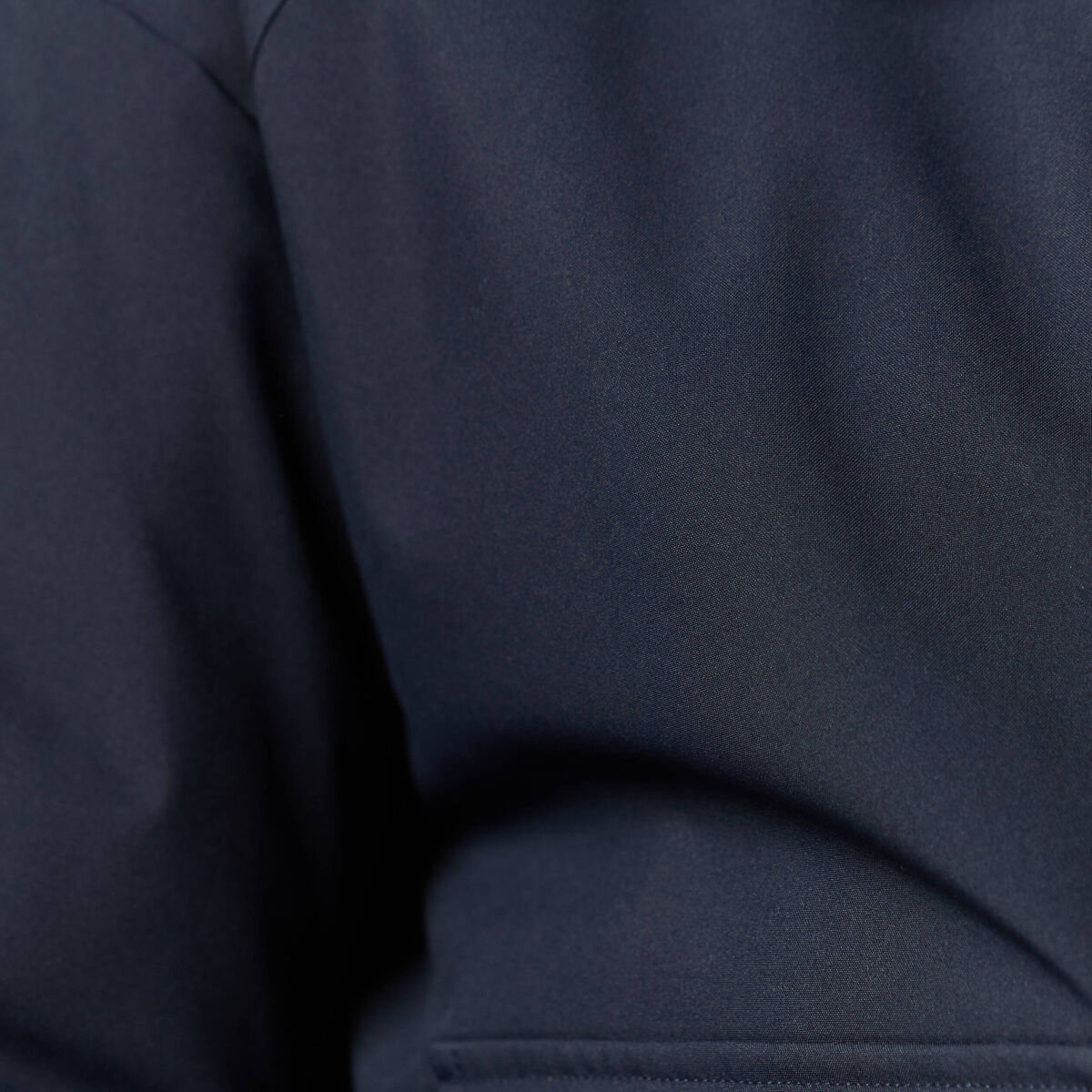 Veste droite courte col classique bleu fonc&eacute; femme
