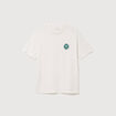 T-shirt col rond manches coudes en coton ecru homme