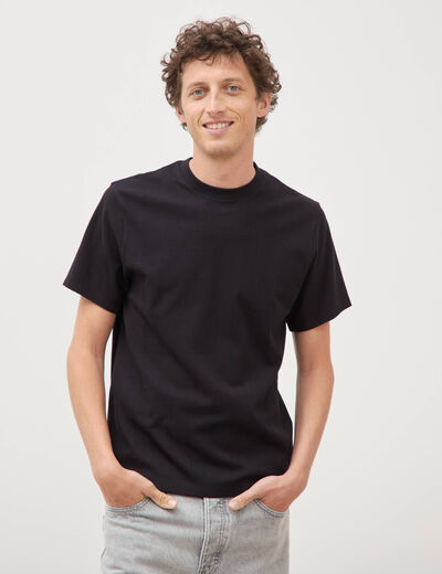 T-shirt en coton manches courtes noir homme