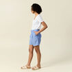 Short droit avec pinces bleu femme