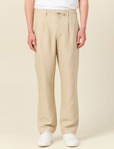 Pantalon chino straight beige homme