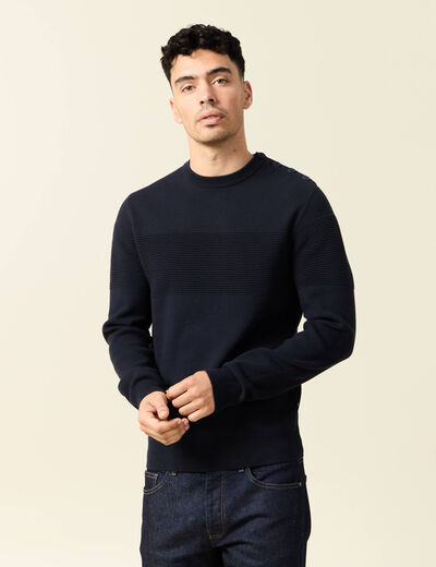 Pull éco-responsable bleu foncé homme