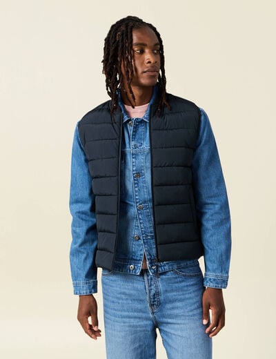 Doudoune courte sans manches bleu marine homme