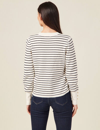 Pull manches longues ecru femme