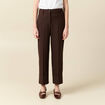 Pantalon taille haute marron fonc&eacute; femme