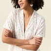 T-shirt manches courtes brodé blanc femme