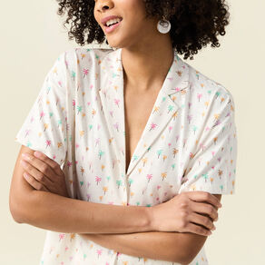 T-shirt manches courtes brodé blanc femme