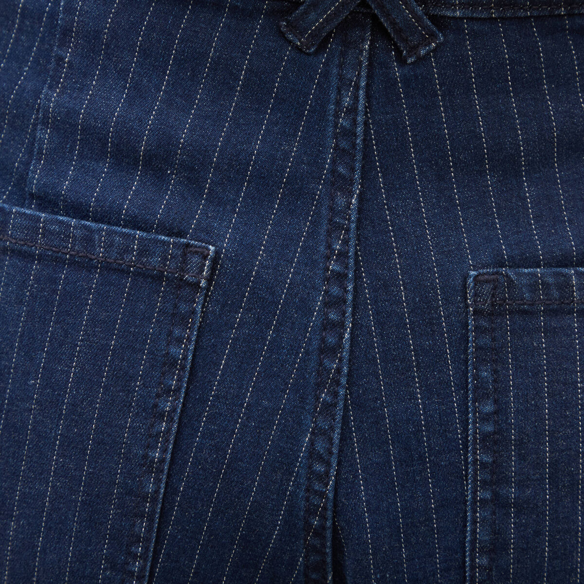 Jeans large cropped taille haute ray&eacute; denim brut femme