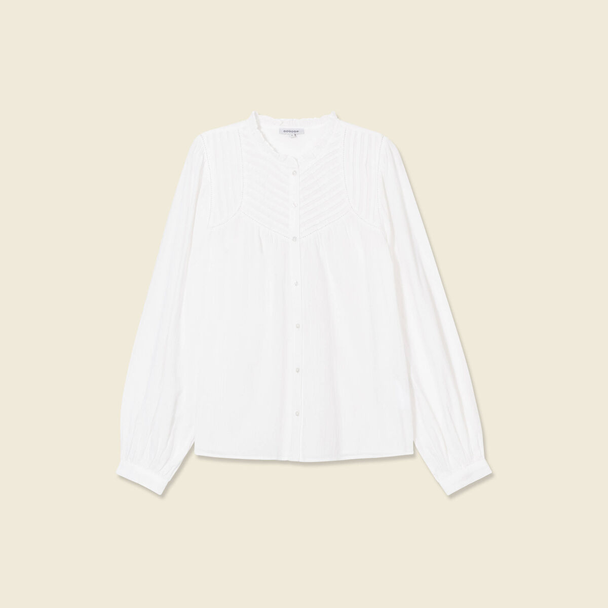 Chemise manches longues ecru femme