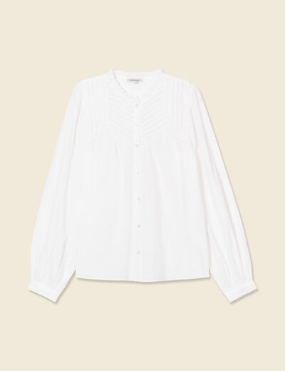 Chemise manches longues ecru femme