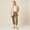 Pantalon battle 7/8&egrave;me taille standard vert kaki femme
