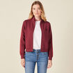 Gilet manches longues zippé prune femme